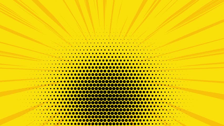 An animation of a surprised girl with a laptop in pop art style