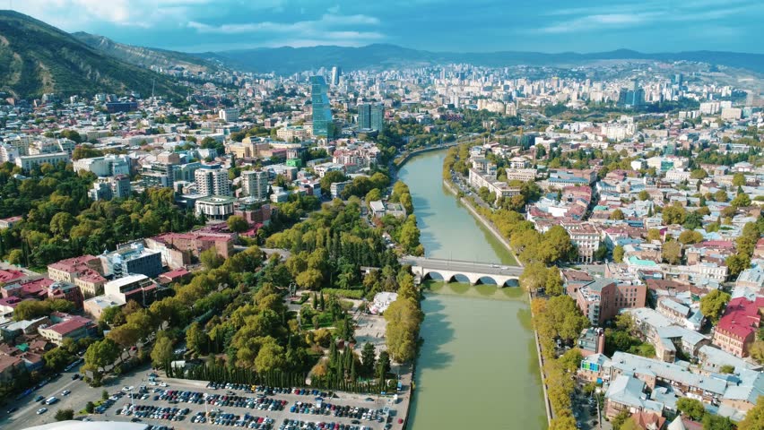 Tblisi Georgia downtown the modern meets the classical beutiful touristic city