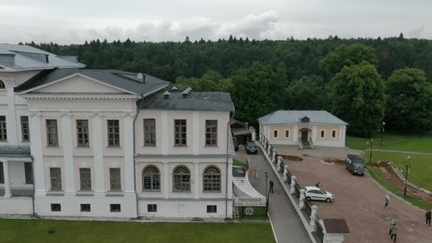 Side Flight Drone View Dubrovitsy Estate