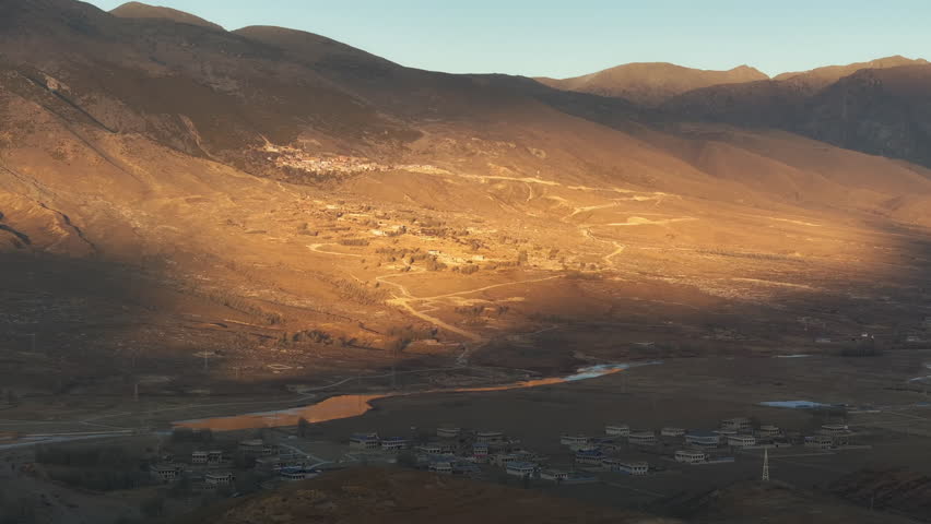 The mountainous view of Daocheng county at dusk