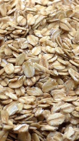Professional 4K macro of oatmeal, healthy lifestyle food storytelling, vertical video