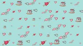 Heart, letter, and coffee cup pattern ideal for valentines day designs, stationery, fabric prints, mugs, and romanticthemed projects.
 - Powered by Shutterstock - Get 15% off with code: PIKWIZARD15