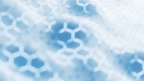 Abstract hexagonal molecular structure waving in blue and white cinematic motion loop for science technology background - Powered by Shutterstock - Get 15% off with code: PIKWIZARD15