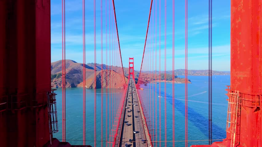 View of golden gate bridge in california, san francisco, united states.