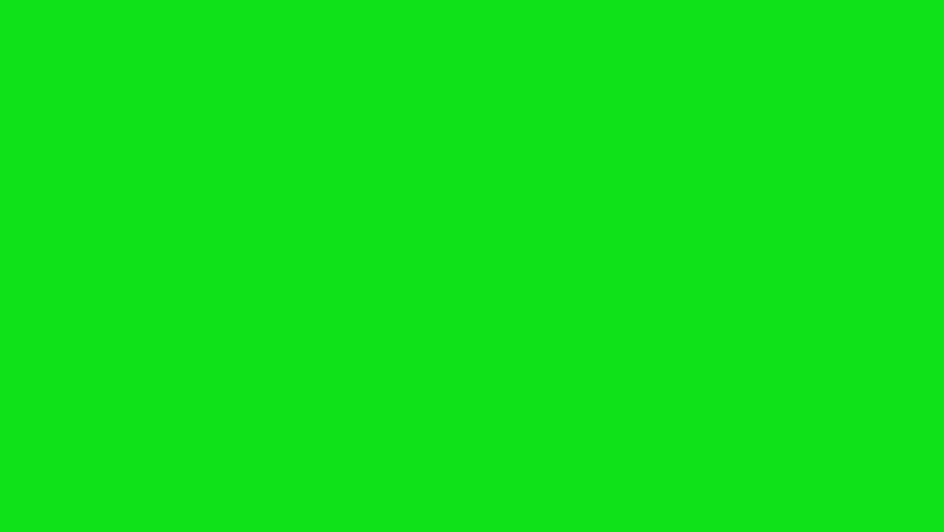 Wave animation with Water Element featuring small water splashes falling repeatedly, cartoon animation isolated on a green background. 4k video