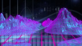 Animation of data processing and isohypses over black background with metaverse landscape. data processing, programming and technology concept digitally generated video. - Powered by Shutterstock - Get 15% off with code: PIKWIZARD15