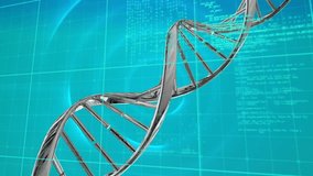 Animation of dna strand and scientific data processing. Human biology science technology and data processing concept digitally generated video. - Powered by Shutterstock - Get 15% off with code: PIKWIZARD15