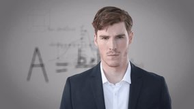 Animation of qr code, mathematical equations over caucasian businessman. Global business, science and data processing concept digitally generated video. - Powered by Shutterstock - Get 15% off with code: PIKWIZARD15