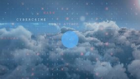 Animation of network of digital icons and cyber security data processing against clouds in the sky. Cyber security and global networking technology concept - Powered by Shutterstock - Get 15% off with code: PIKWIZARD15