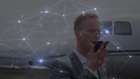 Animation of network of connections over caucasian businesswoman network recording network recording network recording. Global connections business digital interface technology and networking concept - Powered by Shutterstock - Get 15% off with code: PIKWIZARD15