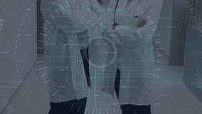 Animation of scientific data processing over diverse doctors. global medicine, science, research, data processing concept digitally generated video. - Powered by Shutterstock - Get 15% off with code: PIKWIZARD15