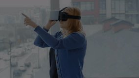 Animation of network of connections over businessman wearing vr headsets. Global connections data processing digital interface and technology concept digitally generated video. - Powered by Shutterstock - Get 15% off with code: PIKWIZARD15