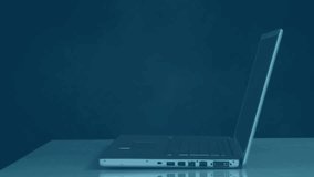 Animation of moving clock and data processing over caucasian businessman using laptop and world map. Global business, computing and digital interface concept digitally generated video. - Powered by Shutterstock - Get 15% off with code: PIKWIZARD15