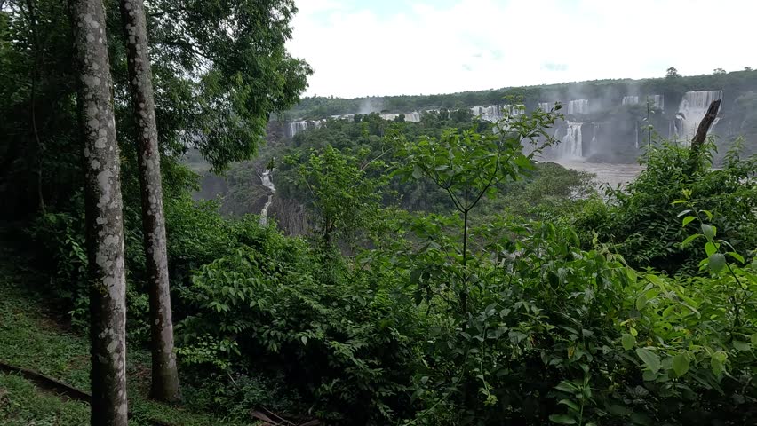 Panoramic view of Iguazu Falls from the Brazilian side