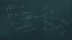 Animation of mathematical equations over green background. Global business data processing digital interface and connections concept digitally generated video. - Powered by Shutterstock - Get 15% off with code: PIKWIZARD15