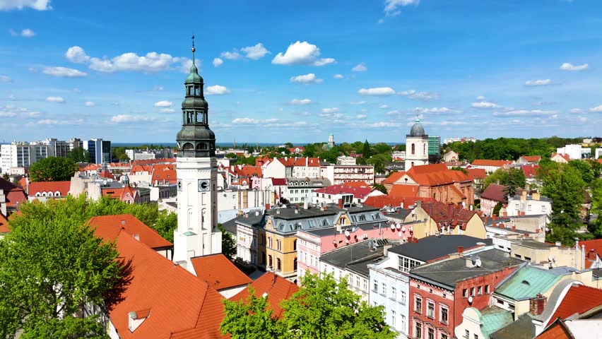 Architecture of Zielona Gora old town in Lubusz Voivodeship, Poland