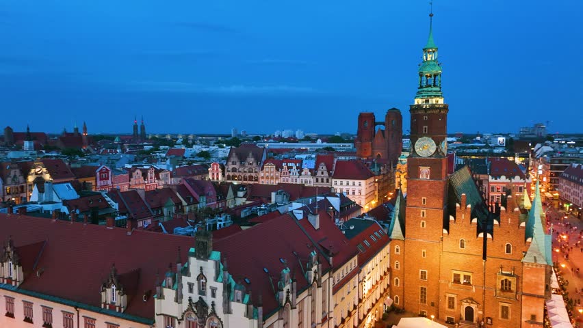 The Market Square in Wroclaw, Lower Silesian Voivodeship, Poland