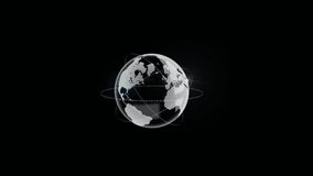 Animation of data processing with globe on black background. Global technology and digital interface concept digitally generated video. - Powered by Shutterstock - Get 15% off with code: PIKWIZARD15