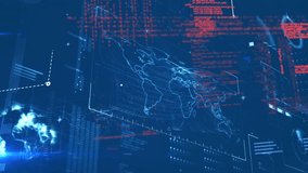 Animation of data processing over blue background. Global business and digital interface concept digitally generated video. - Powered by Shutterstock - Get 15% off with code: PIKWIZARD15