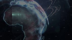 Animation of globe and financial data processing over black background. global finances, data processing and digital interface concept digitally generated video. - Powered by Shutterstock - Get 15% off with code: PIKWIZARD15