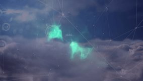 Animation of network of connections with numbers over globe. Global connections digital interface and technology concept digitally generated video. - Powered by Shutterstock - Get 15% off with code: PIKWIZARD15