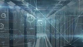 Animation of network of connections and data processing over computer servers. Global business, finance, computing and data processing concept digitally generated video. - Powered by Shutterstock - Get 15% off with code: PIKWIZARD15