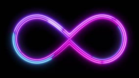 Multicolor Neon Infinity Loop Animation with Glowing Light Trails on Black Background, Futuristic Endless Symbol Loop for Technology, UI, and Modern Motion Graphics - Powered by Shutterstock - Get 15% off with code: PIKWIZARD15