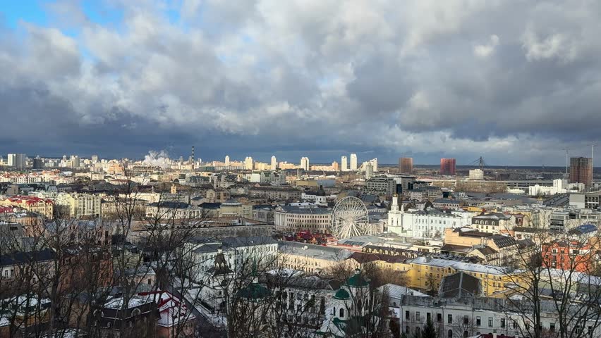 Panorama of Kyiv city, Ukraine.