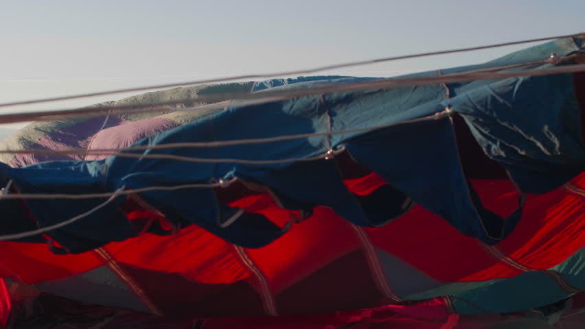 Hot Air Balloon and Burner Flames, Recreational Aircraft, Ballooning, Taking Flight, Transportation, Aircraft, Tourist Activity, Blue Sky, Morning Light, New Mexico, American Southwest USA