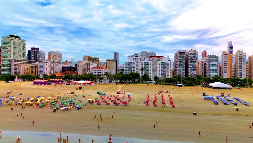 4K Beach Cloudy Paradise Summer Santos