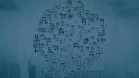 Animation of data processing and icons over cityscape. Global connections networks and data processing concept digitally generated video. - Powered by Shutterstock - Get 15% off with code: PIKWIZARD15