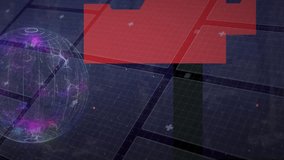 Animation of globe over data processing. Global business and digital interface concept digitally generated video. - Powered by Shutterstock - Get 15% off with code: PIKWIZARD15