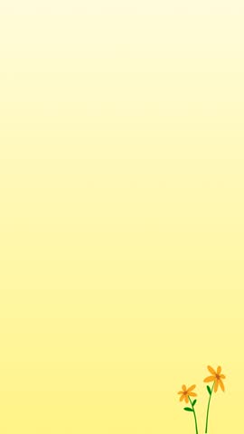 Minimalist yellow gradient vertical background with blooming spring flowers animation.