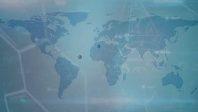 Animation of dna and scientific data processing on blue background with globe. science, human biology, technology and digital interface concept digitally generated video. - Powered by Shutterstock - Get 15% off with code: PIKWIZARD15