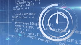 Animation of data processing and clock on blue background. computers, programming, data processing and technology concept digitally generated video. - Powered by Shutterstock - Get 15% off with code: PIKWIZARD15