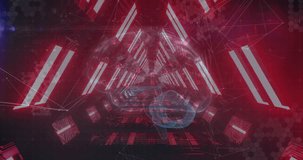 Animation of human brain, scope in red neon tunnel. Global science, data processing and networking concept digitally generated video. - Powered by Shutterstock - Get 15% off with code: PIKWIZARD15