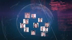 Animation of diverse people icons and network of connections over data processing and globe. global connections, data processing and digital interface concept digitally generated video. - Powered by Shutterstock - Get 15% off with code: PIKWIZARD15