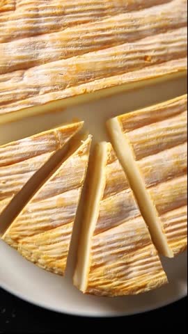 Soft cheese Tartiflette tasty Munster cow milk, goat or sheep French food snack fresh delicious gourmet food background on the table rustic food top view copy space