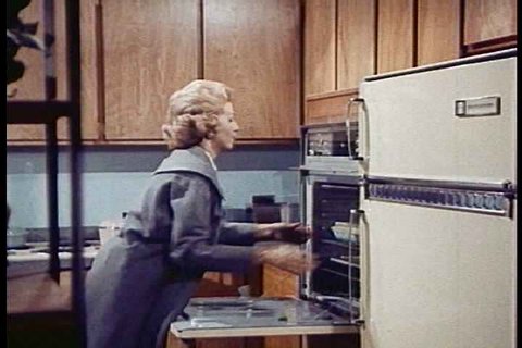 1960s - 1950s housewives start working in the 1960s and appliances make life easier.