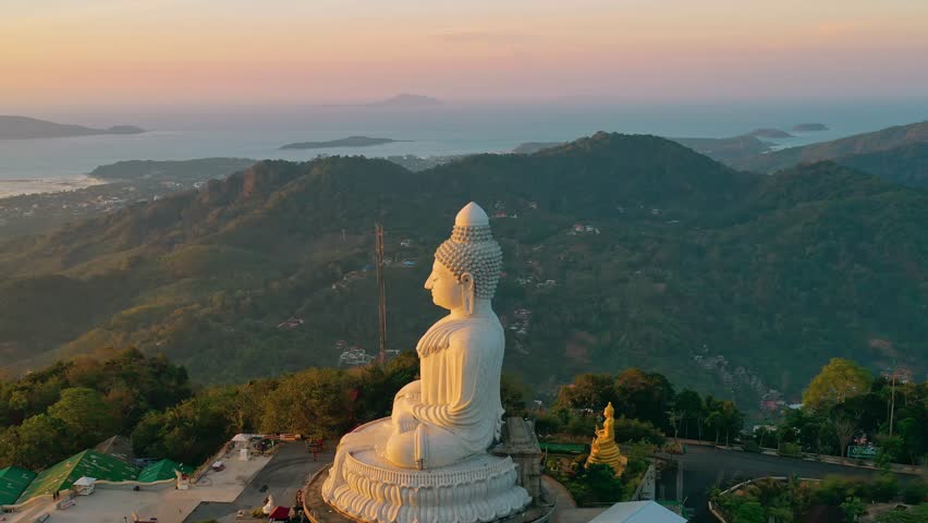 Big Buddha and sunrise in Phuket, Thailand, Asia