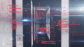 Animation of data processing and analysis complete over servers. Computers, network, data processing and technology concept digitally generated video. - Powered by Shutterstock - Get 15% off with code: PIKWIZARD15