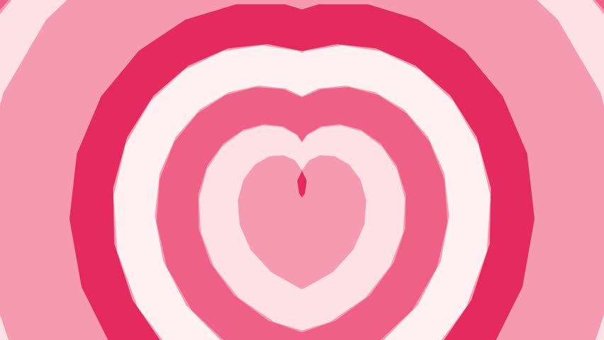 Animated concentric hearts in various pink shades