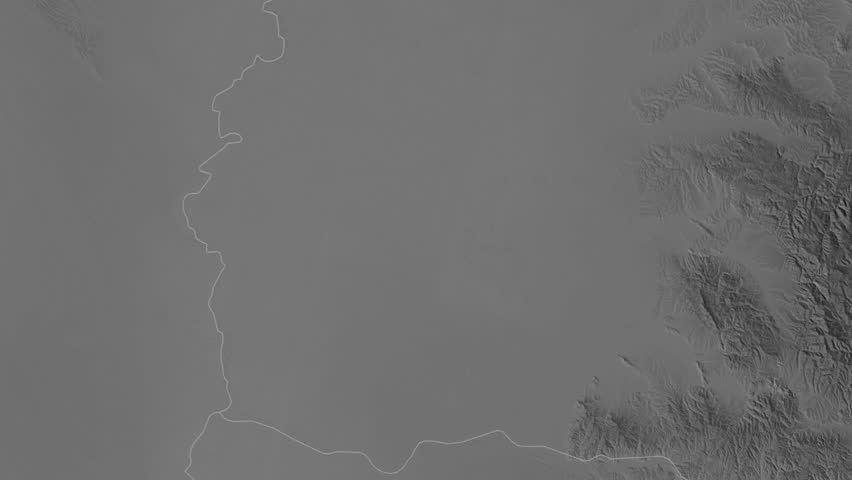 Bekes region, Hungary, extruded. Grayscale map