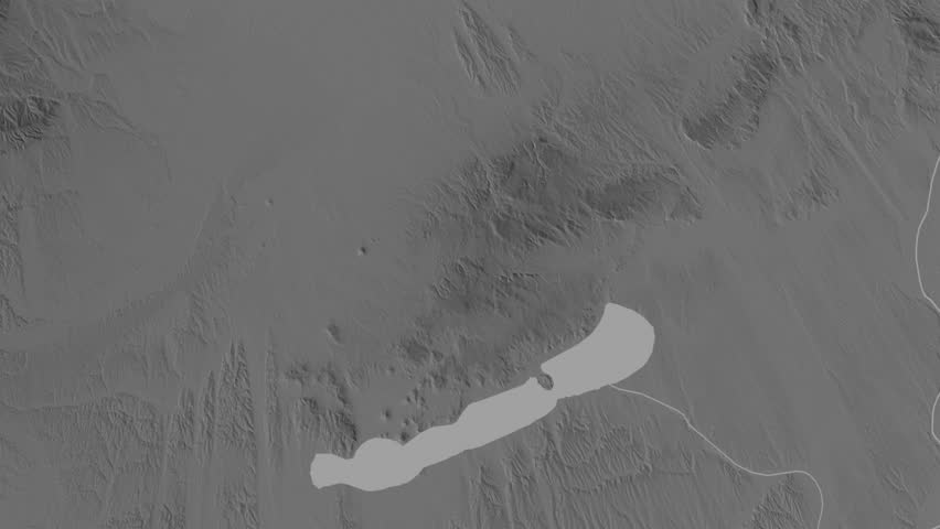 Veszprem region, Hungary, extruded. Grayscale map