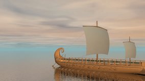 boat on the ocean - 3D render