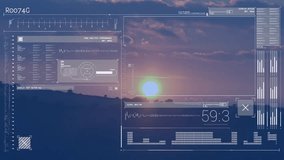 Animation of diverse data processing over landscape at sunset. data processing, nature, technology and digital interface concept digitally generated video. - Powered by Shutterstock - Get 15% off with code: PIKWIZARD15