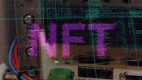 Animation of nft text and data processing over server. Global technology, computing and digital interface concept digitally generated video. - Powered by Shutterstock - Get 15% off with code: PIKWIZARD15
