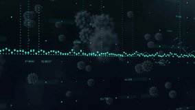 Animation of financial data processing over virus cells. Global pandemic, finances and digital interface concept digitally generated video. - Powered by Shutterstock - Get 15% off with code: PIKWIZARD15