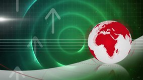 Animation of globe and financial data processing over glowing green circles. Global finance, business, connections, computing and data processing concept digitally generated video. - Powered by Shutterstock - Get 15% off with code: PIKWIZARD15