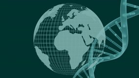 Animation of data processing and brain with texts over globe and dna strand. global science, data processing and digital interface concept digitally generated video. - Powered by Shutterstock - Get 15% off with code: PIKWIZARD15